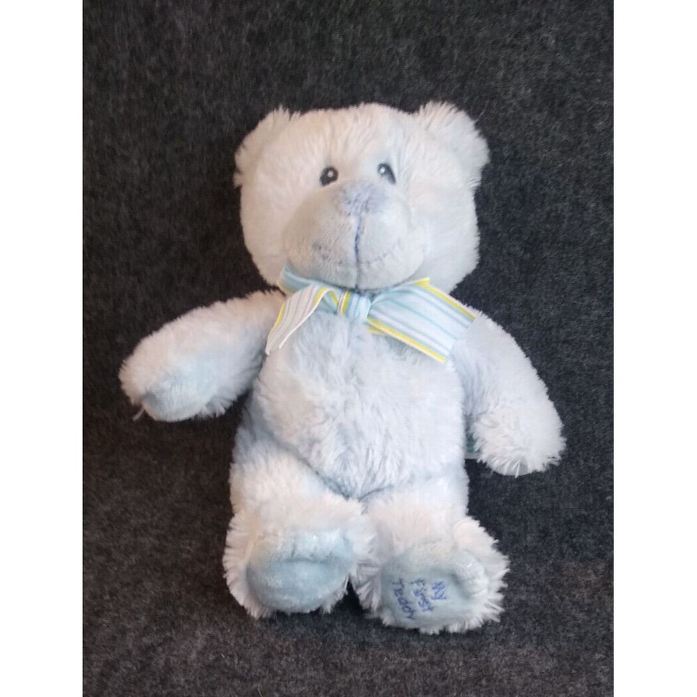 Russ Berrie Baby Blue My First Teddy Bear Plush Stuffed Animal Sewn Eyes 9 inch